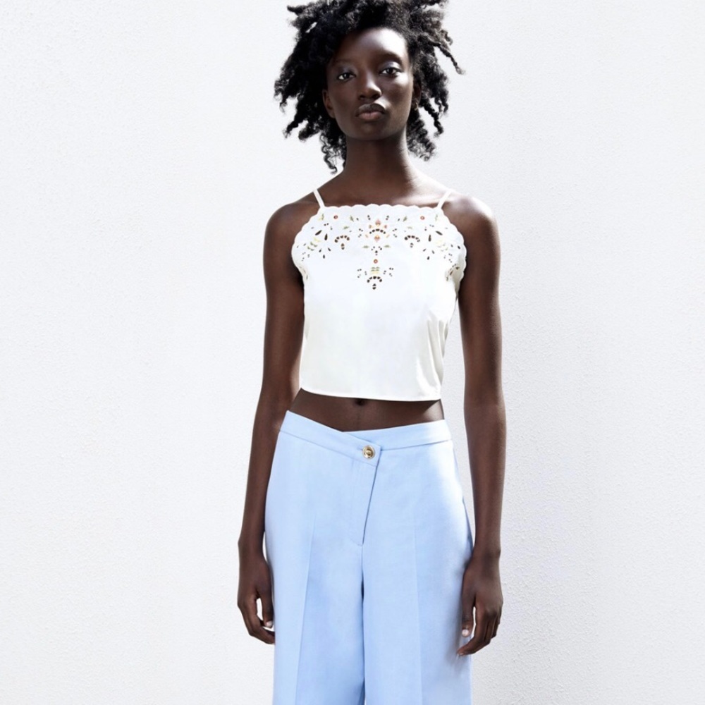 Zara embroidered camisole
